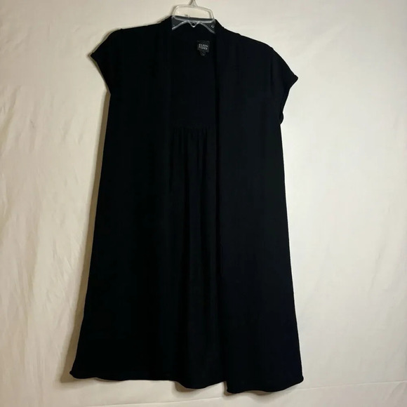 Eileen Fisher Women's Open Front Cap Sleeve Cardigan Sweater Black Size Small - Picture 1 of 11